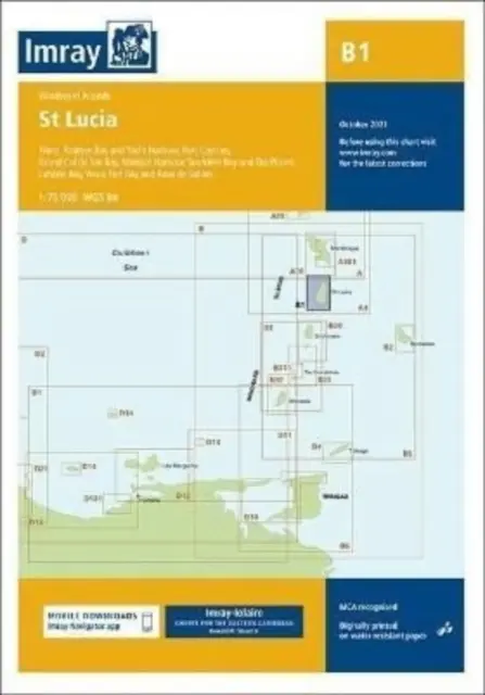 Mapa Imray B1 - St Lucia - Imray Chart B1 - St Lucia