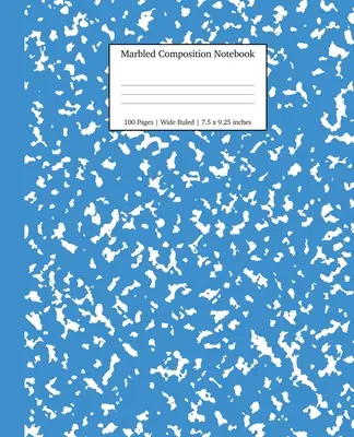 Zeszyt marmurkowy: Blue Marble Wide Ruled Paper Subject Book - Marbled Composition Notebook: Blue Marble Wide Ruled Paper Subject Book