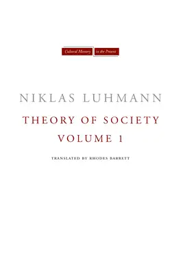 Teoria społeczeństwa, tom 1 - Theory of Society, Volume 1