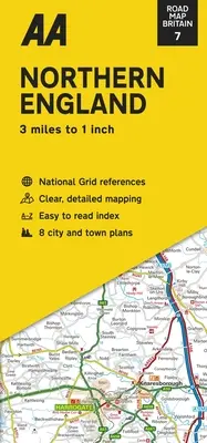 Mapa drogowa Wielkiej Brytanii: Północna Anglia - Road Map Britain: Northern England