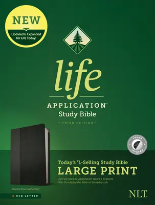 NLT Life Application Study Bible, wydanie trzecie, duży druk (skóropodobne, czarny/nyks, z indeksem) - NLT Life Application Study Bible, Third Edition, Large Print (Leatherlike, Black/Onyx, Indexed)