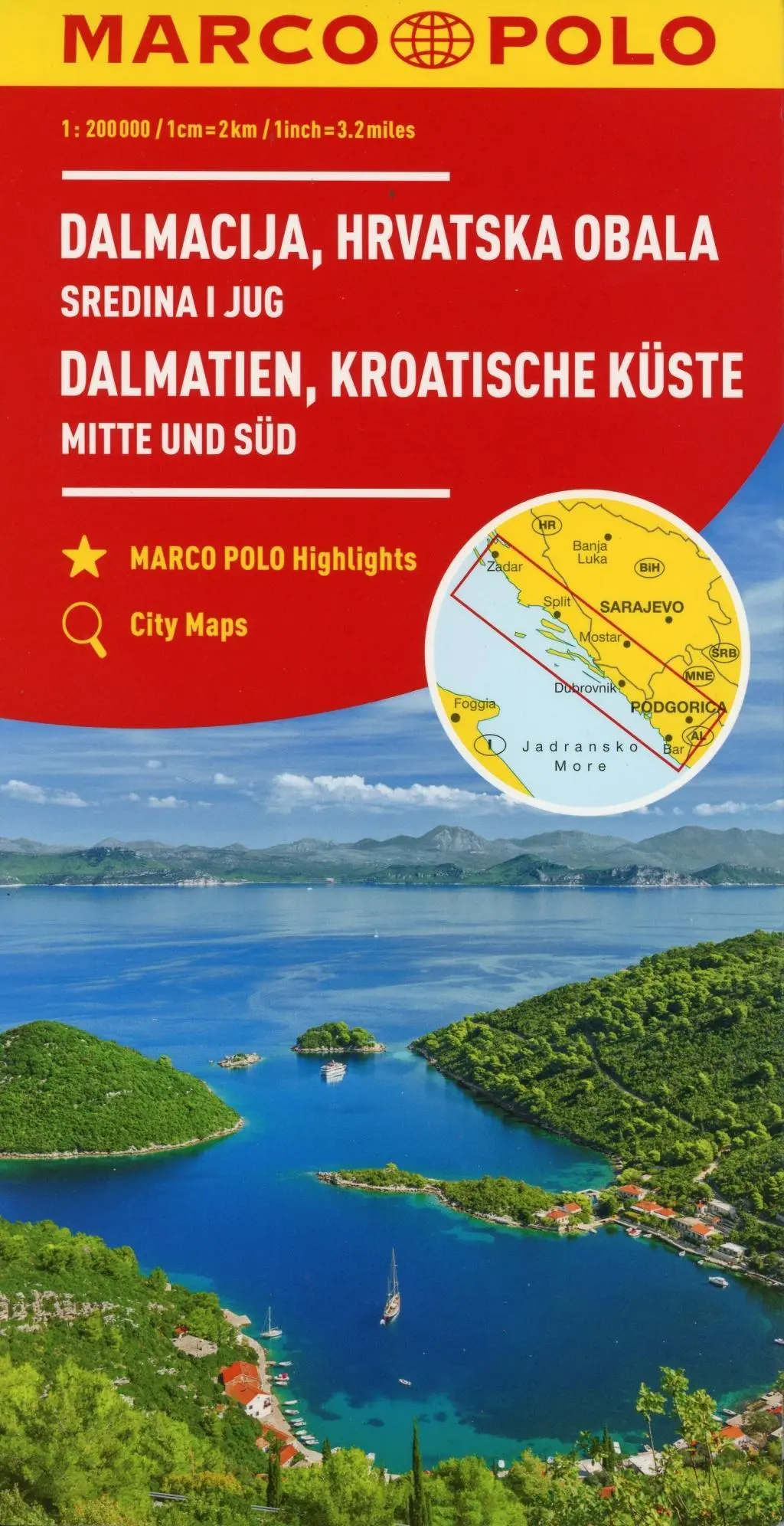 Chorwacja Wybrzeże Dalmatyńskie Mapa Marco Polo - Croatia Dalmatian Coast Marco Polo Map