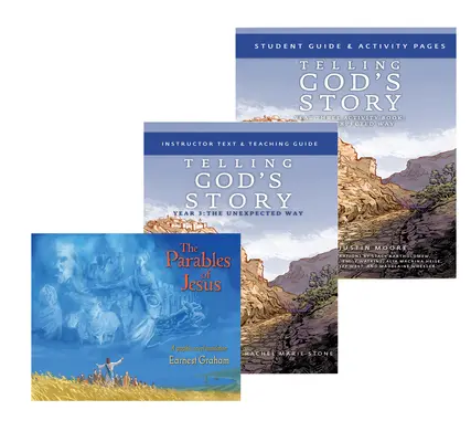 Telling God's Story Year 3 Bundle: Zawiera tekst instruktażowy, przewodnik dla ucznia i powieść graficzną Przypowieści - Telling God's Story Year 3 Bundle: Includes Instructor Text, Student Guide, and Parables Graphic Novel