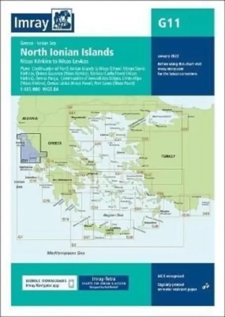 Mapa Imray G11 - Północne Wyspy Jońskie - Imray Chart G11 - North Ionian Islands