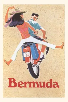 Plakat podróżniczy Vintage Journal Para na rowerze na Bermudach - Vintage Journal Couple on Bike in Bermuda Travel Poster