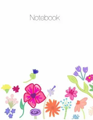 Notatnik, duży, 8,5 x 11, liniatura + notatki w kratkę, motyw kwiatowy na okładce - Notebook, Large, 8.5 X 11, Ruled + Grid Notes, Floral Cover Theme