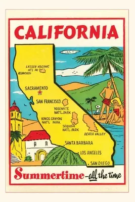 Vintage Journal Mapa Kalifornii - Vintage Journal Map of California