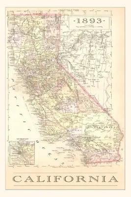 Mapa Kalifornii z 1893 roku w czasopiśmie The Vintage Journal - The Vintage Journal 1893 Map of California
