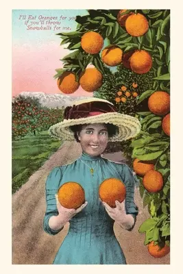 The Vintage Journal Kobieta trzymająca pomarańcze, - The Vintage Journal Woman Holding Oranges,