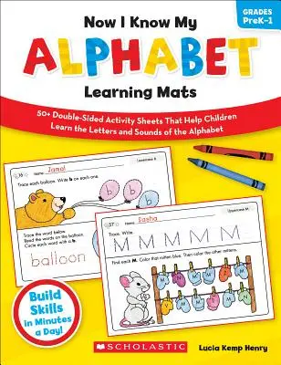 Teraz znam swój alfabet - maty edukacyjne, klasy PreK-1 - Now I Know My Alphabet Learning Mats, Grades PreK-1