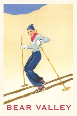 The Vintage Journal Kobieta zjeżdżająca na nartach, Bear Valley - The Vintage Journal Woman Skiing Down Hill, Bear Valley