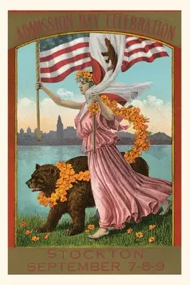 Plakat z okazji Dnia Wstępu do Stanów Zjednoczonych, Stockton - Vintage Journal Admission Day Poster, Stockton