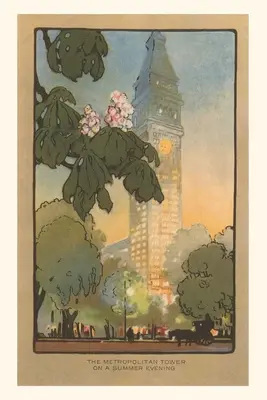 Vintage Journal Art Deco Rendering of Metropolitan Tower, Nowy Jork - Vintage Journal Art Deco Rendering of Metropolitan Tower, New York City