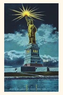 Vintage Journal Statua Wolności nocą, port w Nowym Jorku - Vintage Journal Statue of Liberty at Night, New York Harbor