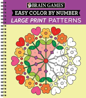 Brain Games - Easy Color by Number: Wzory w dużym druku - Brain Games - Easy Color by Number: Large Print Patterns