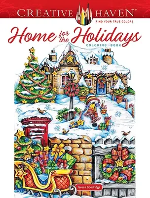 Kolorowanka Creative Haven Dom na święta - Creative Haven Home for the Holidays Coloring Book