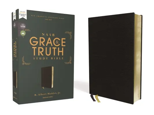 Nasb, the Grace and Truth Study Bible, European Bonded Leather, Black, Red Letter, 1995 Text, Comfort Print