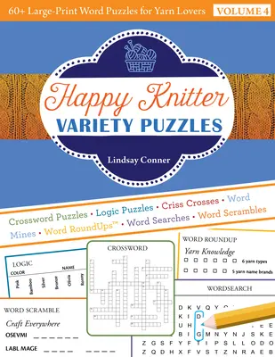 Happy Knitter Variety Puzzles: Ponad 60 dużych łamigłówek słownych dla miłośników włóczki - Happy Knitter Variety Puzzles: 60+ Large-Print Word Puzzles for Yarn Lovers