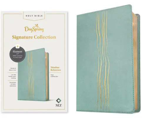 NLT Thinline Reference Bible, Filament Enabled Edition (czerwona litera, skóropodobna, szałwia): Dayspring Signature Collection - NLT Thinline Reference Bible, Filament Enabled Edition (Red Letter, Leatherlike, Sage): Dayspring Signature Collection