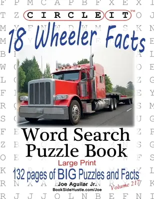 Krąg, 18 faktów o kołach, wyszukiwanie słów, książka z zagadkami - Circle It, 18 Wheeler Facts, Word Search, Puzzle Book