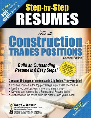 CV KROK PO KROKU dla wszystkich stanowisk w branży budowlanej: Zbuduj wyjątkowe CV w 6 prostych krokach! - STEP-BY-STEP RESUMES For all Construction Trades Positions: Build an Outstanding Resume in 6 Easy Steps!