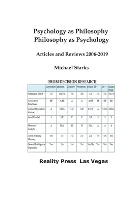 Psychologia jako filozofia, filozofia jako psychologia: Artykuły i recenzje 2006-2019 - Psychology as Philosophy, Philosophy as Psychology: Articles and Reviews 2006-2019