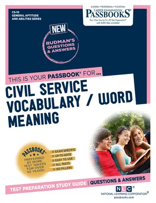 Słownictwo w służbie cywilnej / znaczenie słów (CS-10): Passbooks Study Guide - Civil Service Vocabulary / Word Meaning (CS-10): Passbooks Study Guide