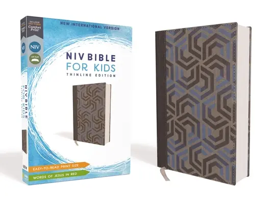 Niv, Biblia dla dzieci, okładka z tkaniny, niebieska, czerwone litery, wygodny druk: Wydanie cienkie - Niv, Bible for Kids, Cloth Over Board, Blue, Red Letter, Comfort Print: Thinline Edition