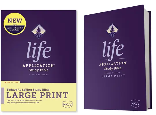 NKJV Life Application Study Bible, wydanie trzecie, duży druk (czerwona litera, twarda oprawa) - NKJV Life Application Study Bible, Third Edition, Large Print (Red Letter, Hardcover)