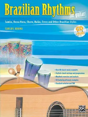 Brazilian Rhythms for Guitar: Samba, Bossa Nova, Choro, Baio, Frevo i inne brazylijskie style, książka i CD - Brazilian Rhythms for Guitar: Samba, Bossa Nova, Choro, Baio, Frevo, and Other Brazilian Styles, Book & CD