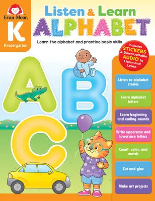 Słuchaj i ucz się: Alfabet, zeszyt ćwiczeń dla klasy K - Listen and Learn: Alphabet, Grade K Workbook