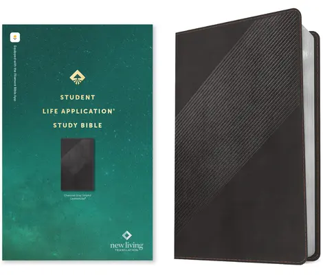 NLT Student Life Application Study Bible, Filament Enabled Edition (czerwona litera, skóropodobna, grafitowa w paski) - NLT Student Life Application Study Bible, Filament Enabled Edition (Red Letter, Leatherlike, Charcoal Gray Striped)