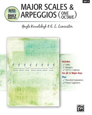 Daily Warm-Ups, Bk 3: Gamy durowe i arpeggia (jedna oktawa) - Daily Warm-Ups, Bk 3: Major Scales & Arpeggios (One Octave)