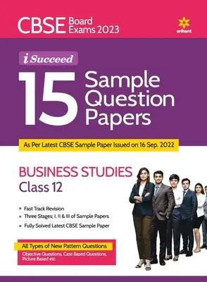 CBSE Board Exams 2023 I-Succeed 15 Przykładowe arkusze pytań BUSINESS STUDIES dla klasy 12 - CBSE Board Exams 2023 I-Succeed 15 Sample Question Papers BUSINESS STUDIES for Class 12th