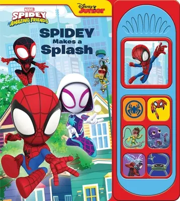 Disney Junior Marvel Pająk i jego niesamowici przyjaciele: Pająk robi plusk Książeczka dźwiękowa - Disney Junior Marvel Spidey and His Amazing Friends: Spidey Makes a Splash Sound Book