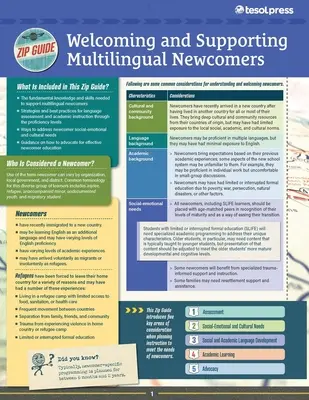 Tesol Zip Guide: Witamy i wspieramy wielojęzycznych nowoprzybyłych (pakiet 10) - Tesol Zip Guide: Welcoming and Supporting Multilingual Newcomers (Pack of 10)