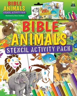 Szablon ze zwierzętami biblijnymi [z kartami i długopisami] - Bible Animals Stencil Activity Pack [With Cards and Pens/Pencils]