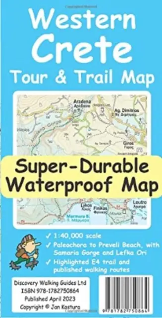 Zachodnia Kreta Wycieczka i szlak Supertrwała mapa - Western Crete Tour & Trail Super-Durable Map