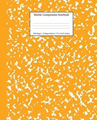 Marble Composition Notebook College Ruled: Pomarańczowe marmurowe zeszyty, przybory szkolne, zeszyty do szkoły - Marble Composition Notebook College Ruled: Orange Marble Notebooks, School Supplies, Notebooks for School