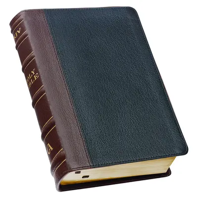 Biblia do studiowania KJV, duży druk, skóra licowa Premium - indeks kciukowy, Biblia Święta w wersji Króla Jakuba, czarny/bordowy - KJV Study Bible, Large Print Premium Full Grain Leather - Thumb Index, King James Version Holy Bible, Black/Burgundy