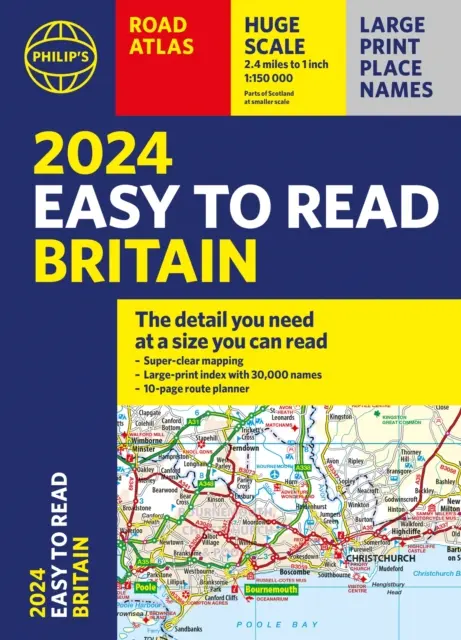 2024 Atlas drogowy Wielkiej Brytanii Philip's Easy to Read - (A4 Paperback) - 2024 Philip's Easy to Read Britain Road Atlas - (A4 Paperback)