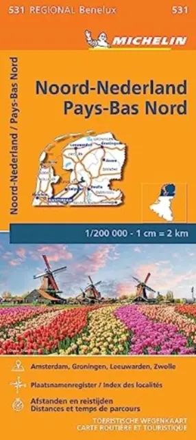 Holandia Północna - Mapa regionalna Michelin 531 - Netherlands North - Michelin Regional Map 531