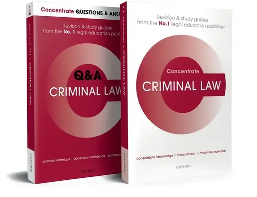 Pakiet koncentracyjny do powtórki z prawa karnego: Przegląd prawa i przewodnik do nauki - Criminal Law Revision Concentrate Pack: Law Revision and Study Guide