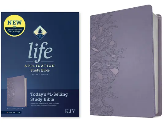 KJV Life Application Study Bible, wydanie trzecie (skóropodobne, piwonia lawendowa, czerwona litera) - KJV Life Application Study Bible, Third Edition (Leatherlike, Peony Lavender, Red Letter)