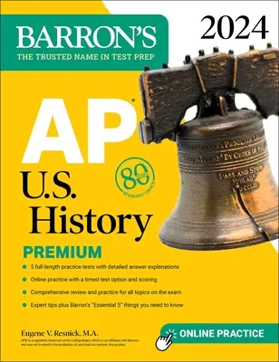 AP U.S. History Premium, 2024: 5 testów praktycznych + kompleksowy przegląd + ćwiczenia online - AP U.S. History Premium, 2024: 5 Practice Tests + Comprehensive Review + Online Practice