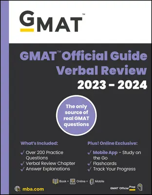 GMAT Official Guide Verbal Review 2023-2024, Focus Edition: Zawiera książkę + bank pytań online + cyfrowe fiszki + aplikację mobilną - GMAT Official Guide Verbal Review 2023-2024, Focus Edition: Includes Book + Online Question Bank + Digital Flashcards + Mobile App