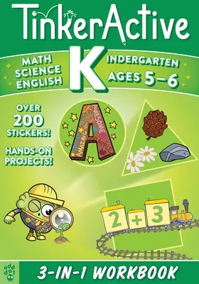 Tinkeractive Zeszyt ćwiczeń dla przedszkola 3 w 1: Matematyka, nauki ścisłe, język angielski - Tinkeractive Kindergarten 3-In-1 Workbook: Math, Science, English Language Arts