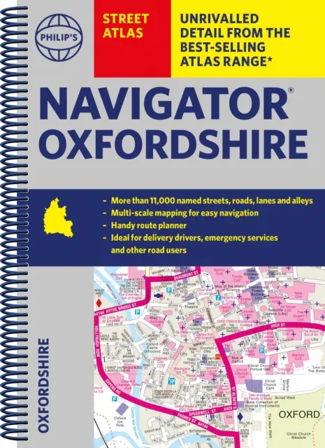 Atlas ulic Philip's Navigator Oxfordshire - wydanie spiralne - Philip's Navigator Street Atlas Oxfordshire - Spiral edition