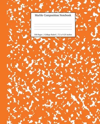 Marble Composition Notebook College Ruled: Dyniowe marmurkowe notatniki, przybory szkolne, zeszyty szkolne - Marble Composition Notebook College Ruled: Pumpkin Marble Notebooks, School Supplies, Notebooks for School