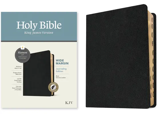 Biblia z szerokimi marginesami KJV, wydanie z włączoną obsługą plików (prawdziwa skóra, czarna, z indeksem, czerwona litera) - KJV Wide Margin Bible, Filament-Enabled Edition (Genuine Leather, Black, Indexed, Red Letter)